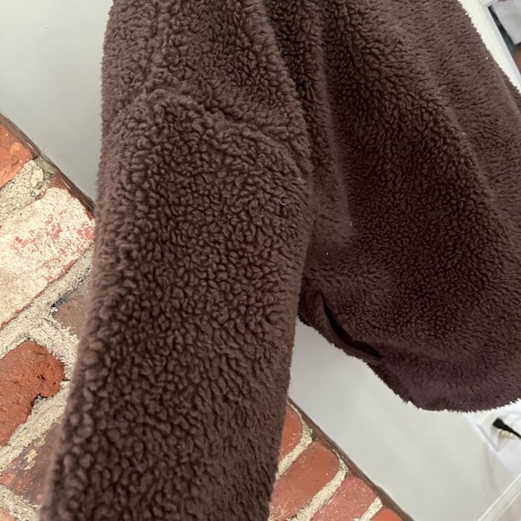 J.Crew new with tags brown Sherpa pull over size medium - Picture 2 of 10